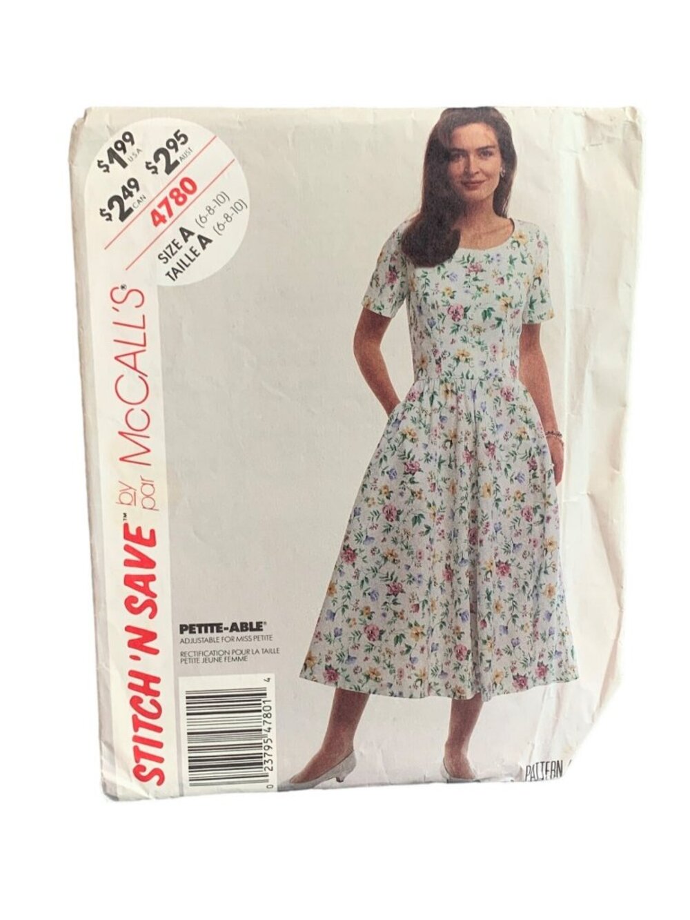 Stitch N Save McCalls Pattern 4780 Misses Dress Size 6-8-10 Uncut
